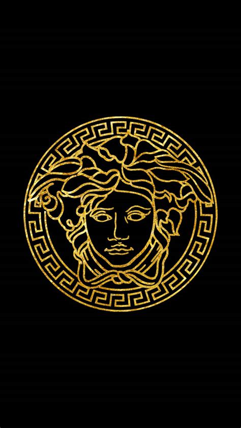 versace logo black background|versace black and white logo.